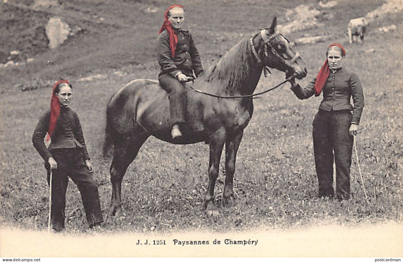 CHAMPÉRY (VS) Paysannes - Foulards Rouges - Ed. Jullien J.J. 1251 - Champéry