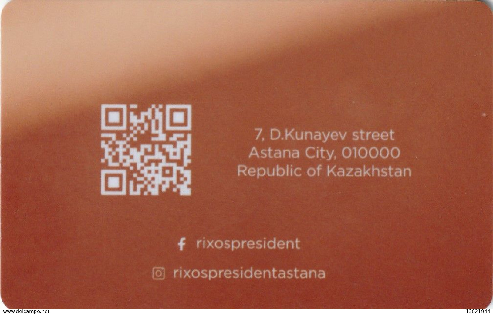 KAZAKISTAN  KEY HOTEL  Rixos President Astana - Cartes D'hotel