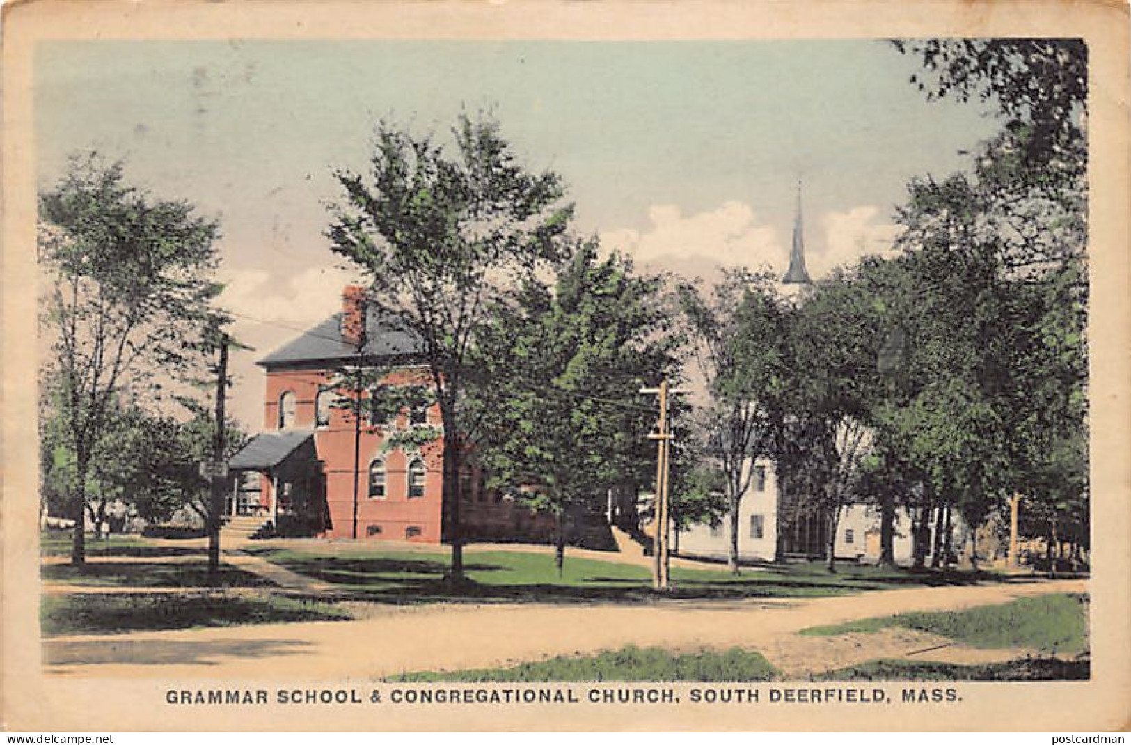 SOUTH DREEFIELD (MA) Grammar School & Congregational Church - Autres & Non Classés