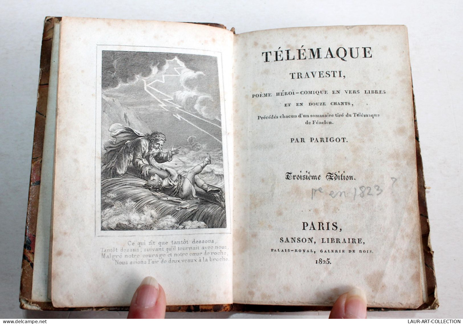 TELEMAQUE TRAVESTI POEME HEROI-COMIQUE EN VERS LIBRE Par PARIGOT 3e EDITION 1825 / ANCIEN LIVRE XIXe SIECLE (1803.129) - Auteurs Français