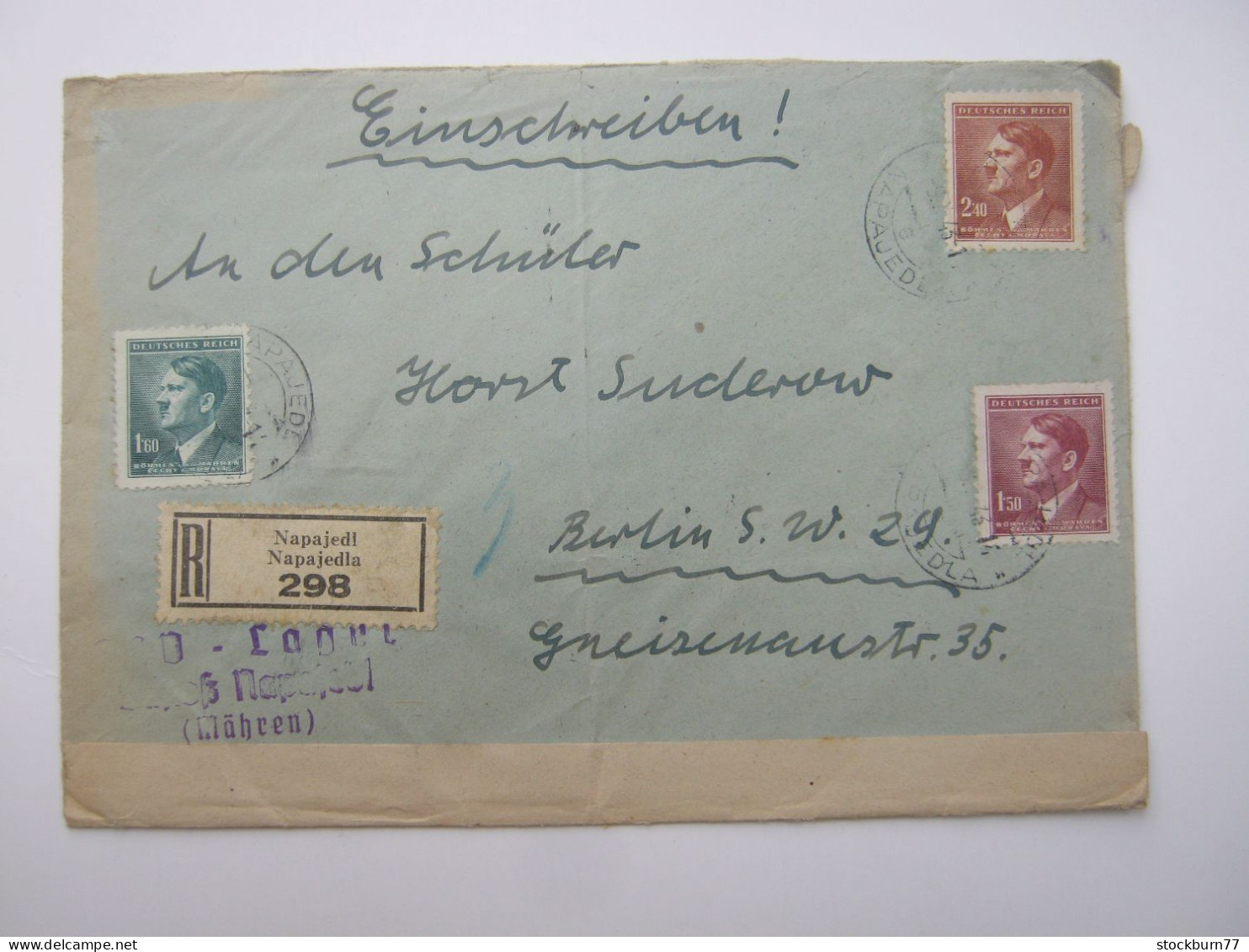 1943 , KLV - Lager  NAPAJRDL  , Klarer Stempel Auf Brief - Lettres & Documents