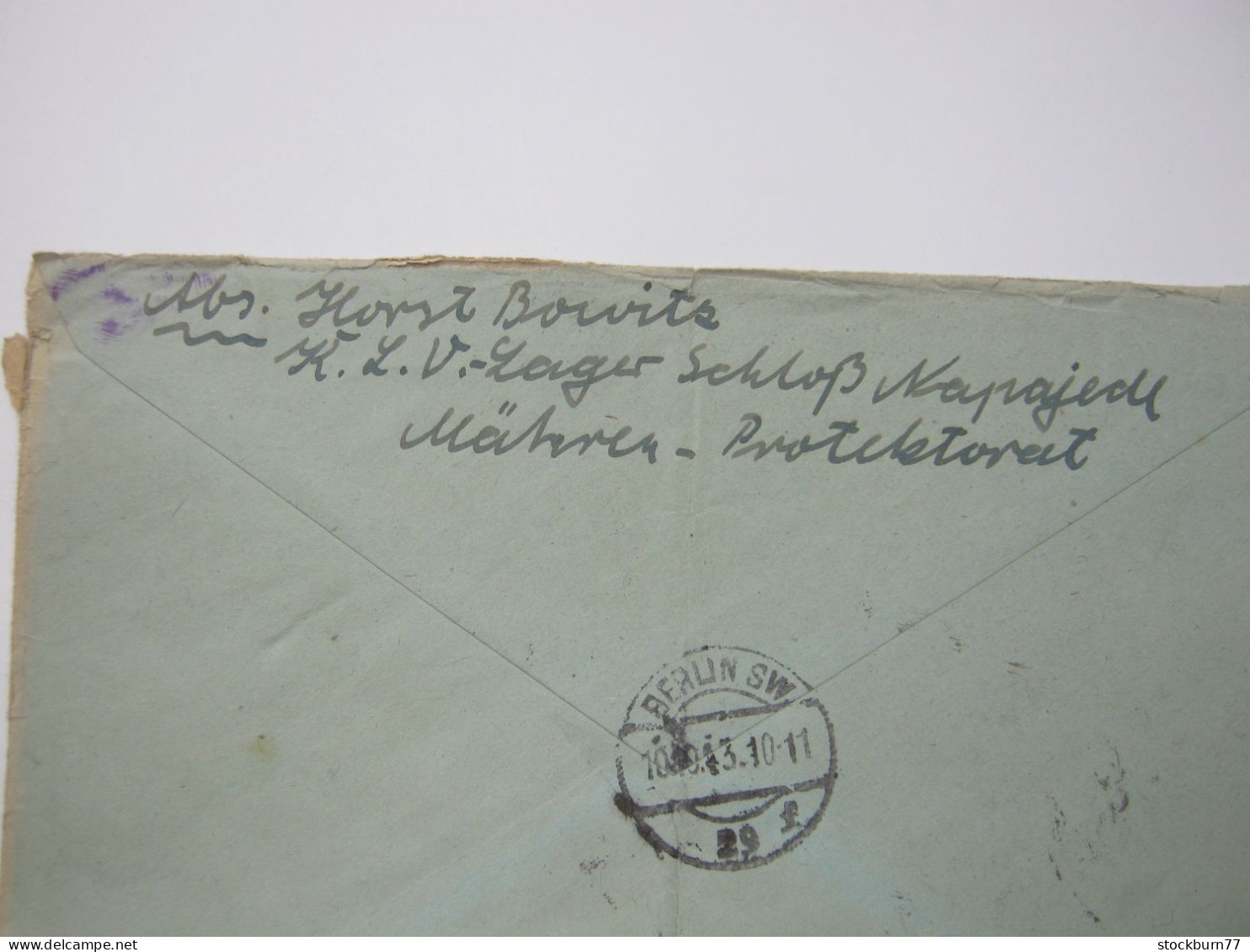 1943 , KLV - Lager  NAPAJRDL  , Klarer Stempel Auf Brief - Lettres & Documents