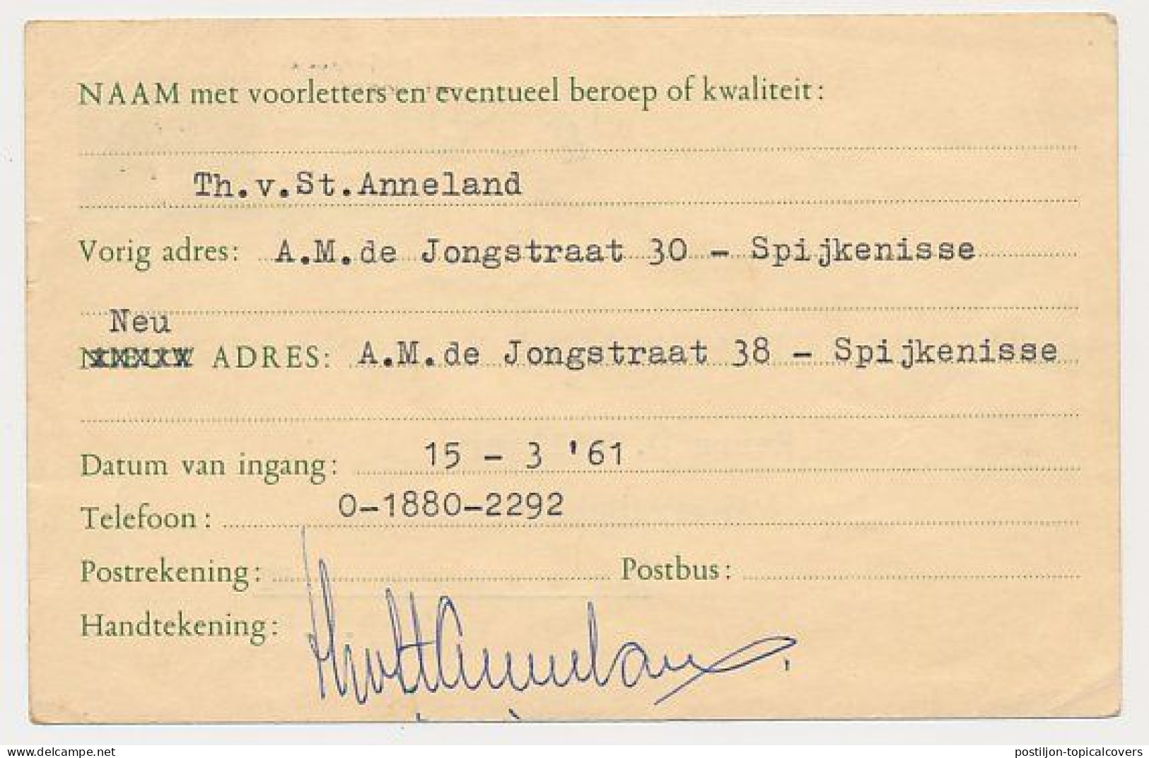 Verhuiskaart G.26 Bijfrankering Rotterdam  - DDR / Duitsland 1961 - Covers & Documents