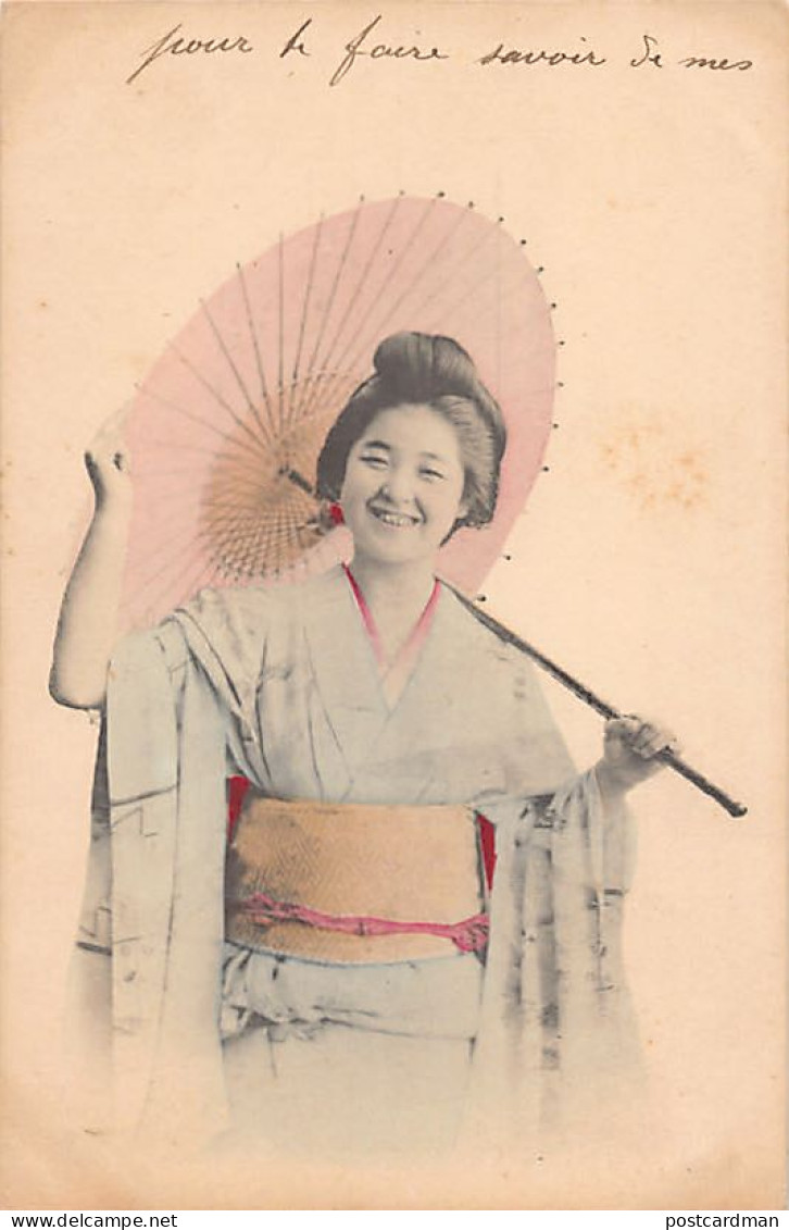 JAPAN - Geisha With A Pink Umbrella - Autres & Non Classés