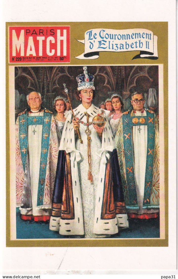 PARIS MATCH ( Carte Postale) Le Couronnement D'Elisabeth II - Otros & Sin Clasificación