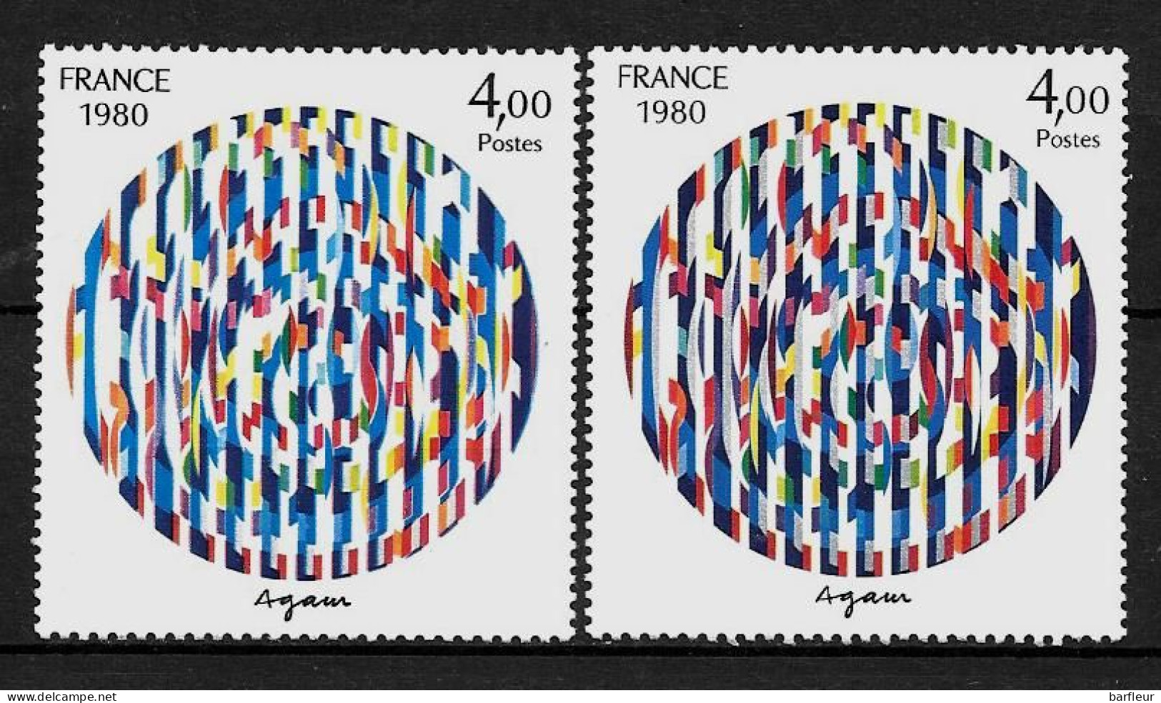 Année 1980 : Y. & T. N° 2113 ** Superbe Nuances De Couleurs Entre Les 2 Timbres - Unused Stamps
