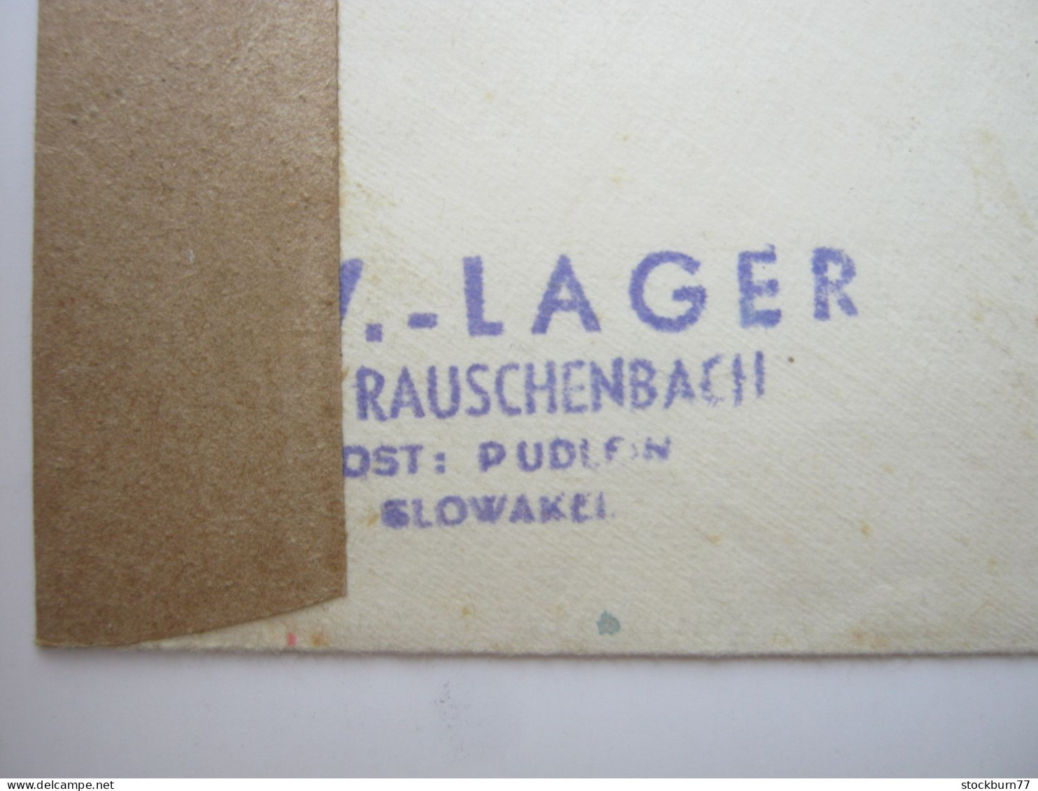 1943 , KLV - Lager Putlein- Rauschenbach   , Klarer Stempel Auf Brief,aus Der Slovakei - Lettres & Documents