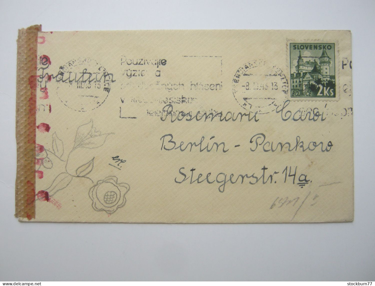 1943 , KLV - Lager Teplice   , Klarer Stempel Auf Brief,aus Der Slovakei - Lettres & Documents