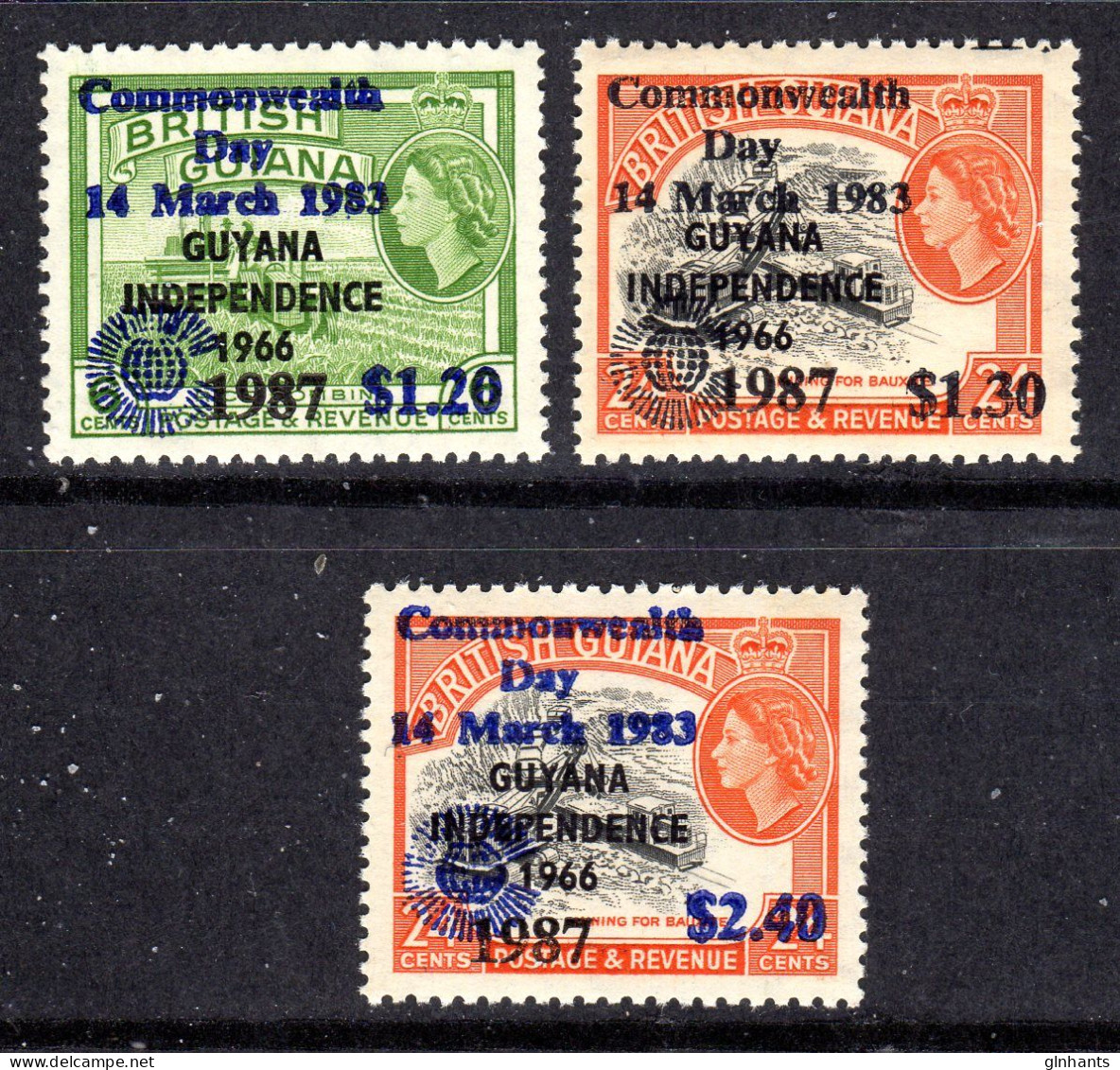 GUYANA - 1987 COMMONWEALTH HEADS OF STATE MEETING SET (3V) FINE MNH ** SG 2187-2189 - Guiana (1966-...)