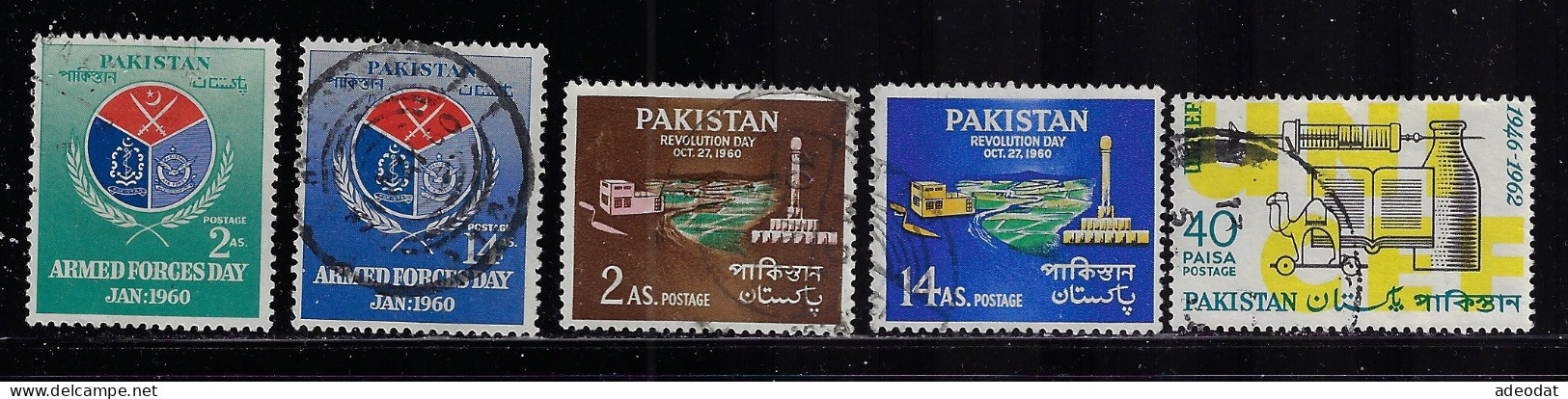 PAKISTAN  1960-62  SCOTT #106,107,114,115,173   USED  $1.80 - Pakistan