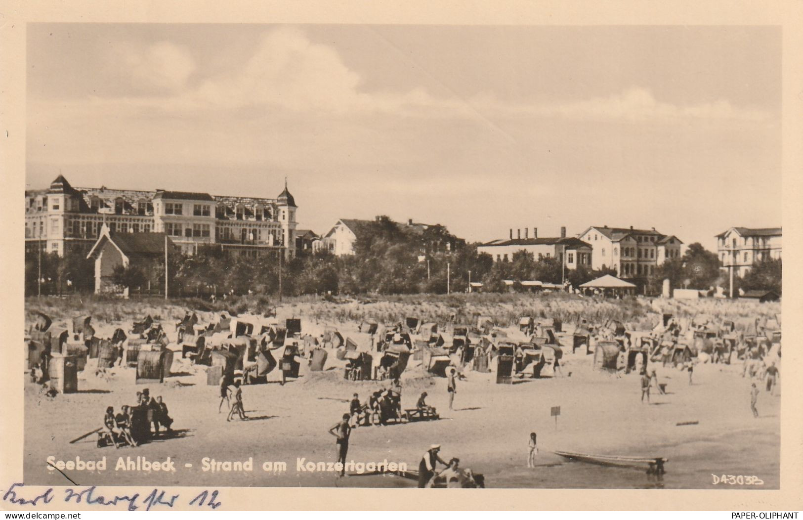 0-2255 HERINGSDORF - AHLBECK, Strand Am Konzertgarten, 1955 - Usedom