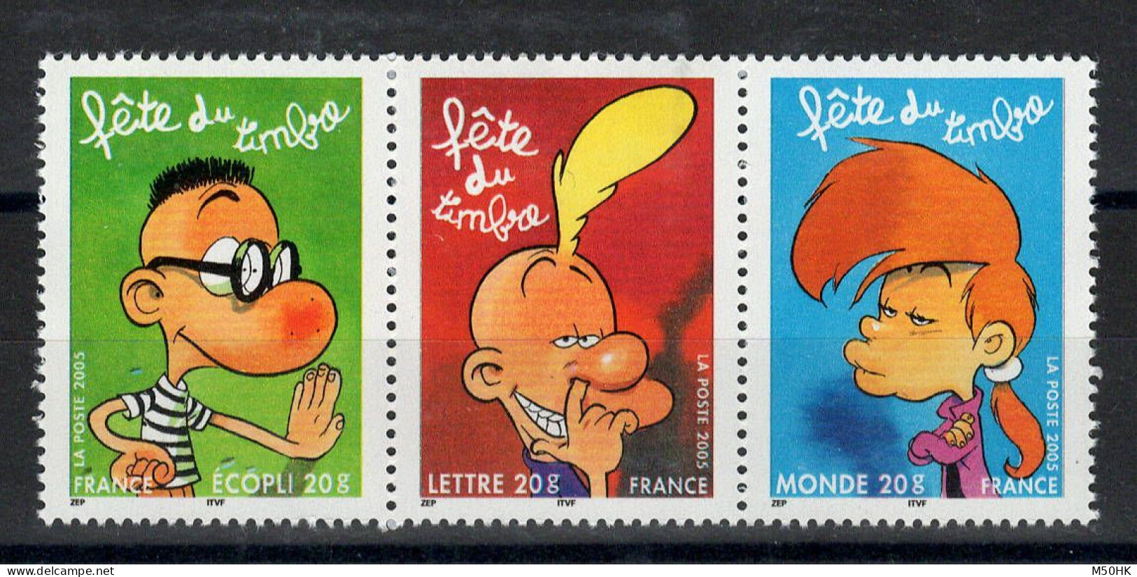 Bande T3571a N** MNH Luxe , Triptyque Titeuf , Prix Sous La Faciale - Unused Stamps