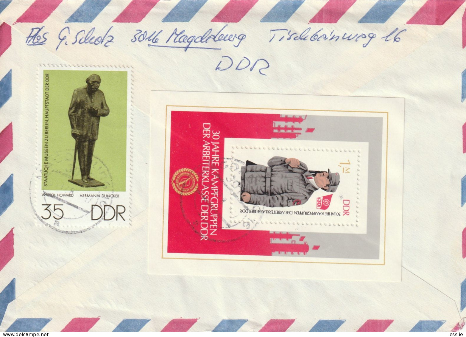 Germany DDR Cover Einschreiben Registered - 1976 1983 - Working-Class Brigade Small Sculptures - Lettres & Documents