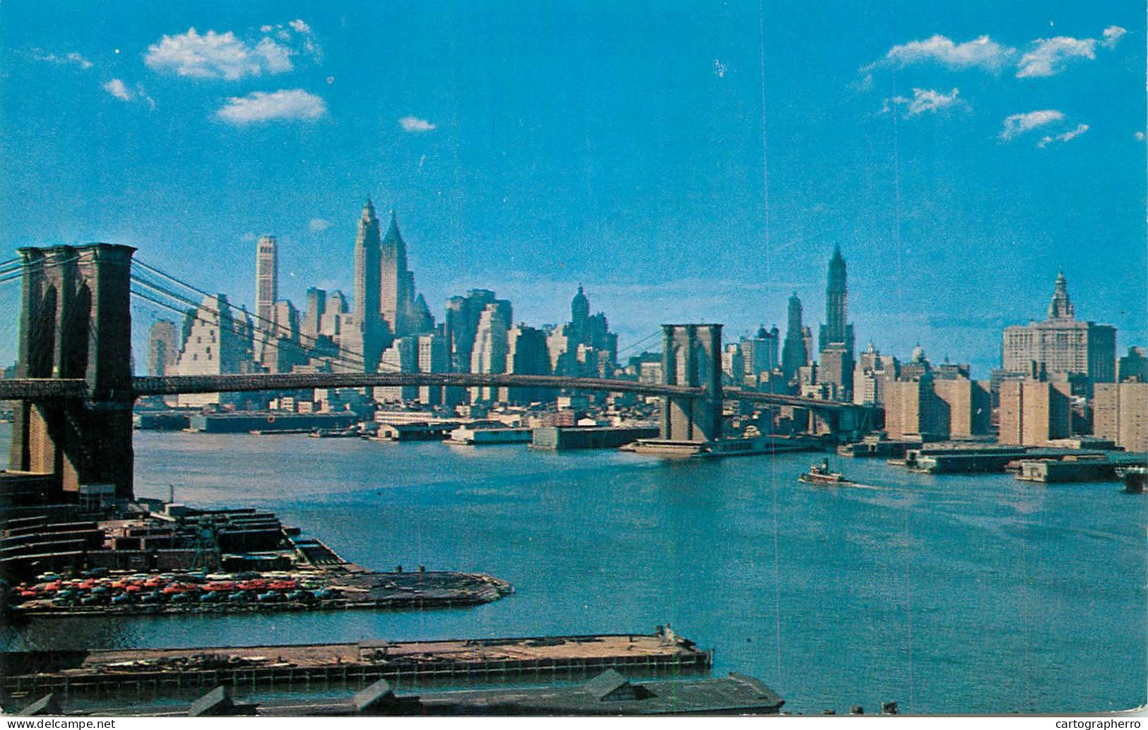 USA New York Lower Manhattan Skyline & Brooklyn Bridge - Manhattan