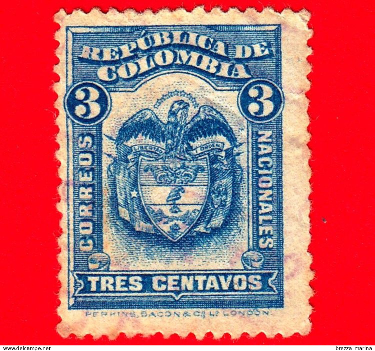 COLOMBIA - Usato - 1923 - Scudo Nazionale Di Colombia - 3 - Colombia