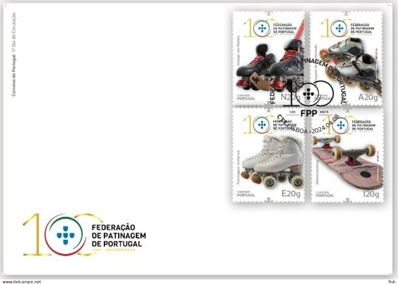 Portugal & FDC 100 Years Of The Portuguese Skating Federation 2024 (68768) - Sonstige & Ohne Zuordnung