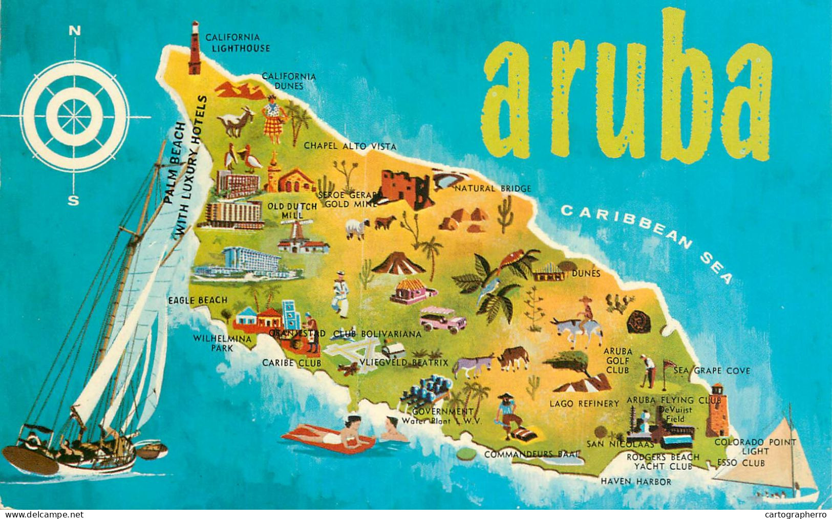 Netherlands Antilles Aruba Island Map - Mapas