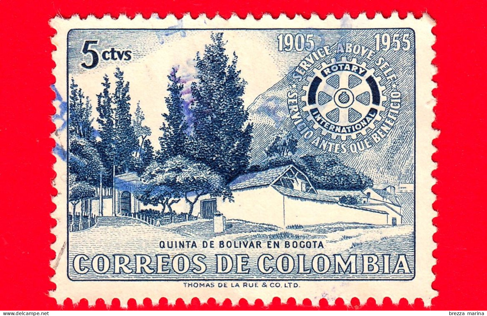 COLOMBIA - Usato - 1955 - 50 Anni Di Rotary International - Bogotà - 5 - Kolumbien