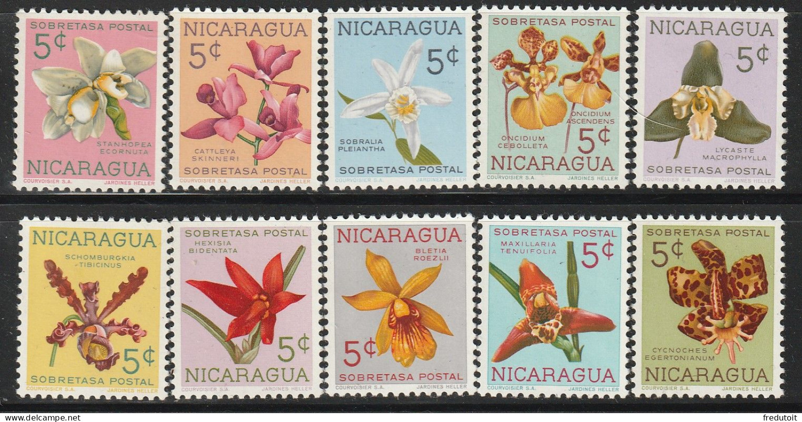 NICARAGUA - N°859/68  ** (1962) Orchidées - Nicaragua