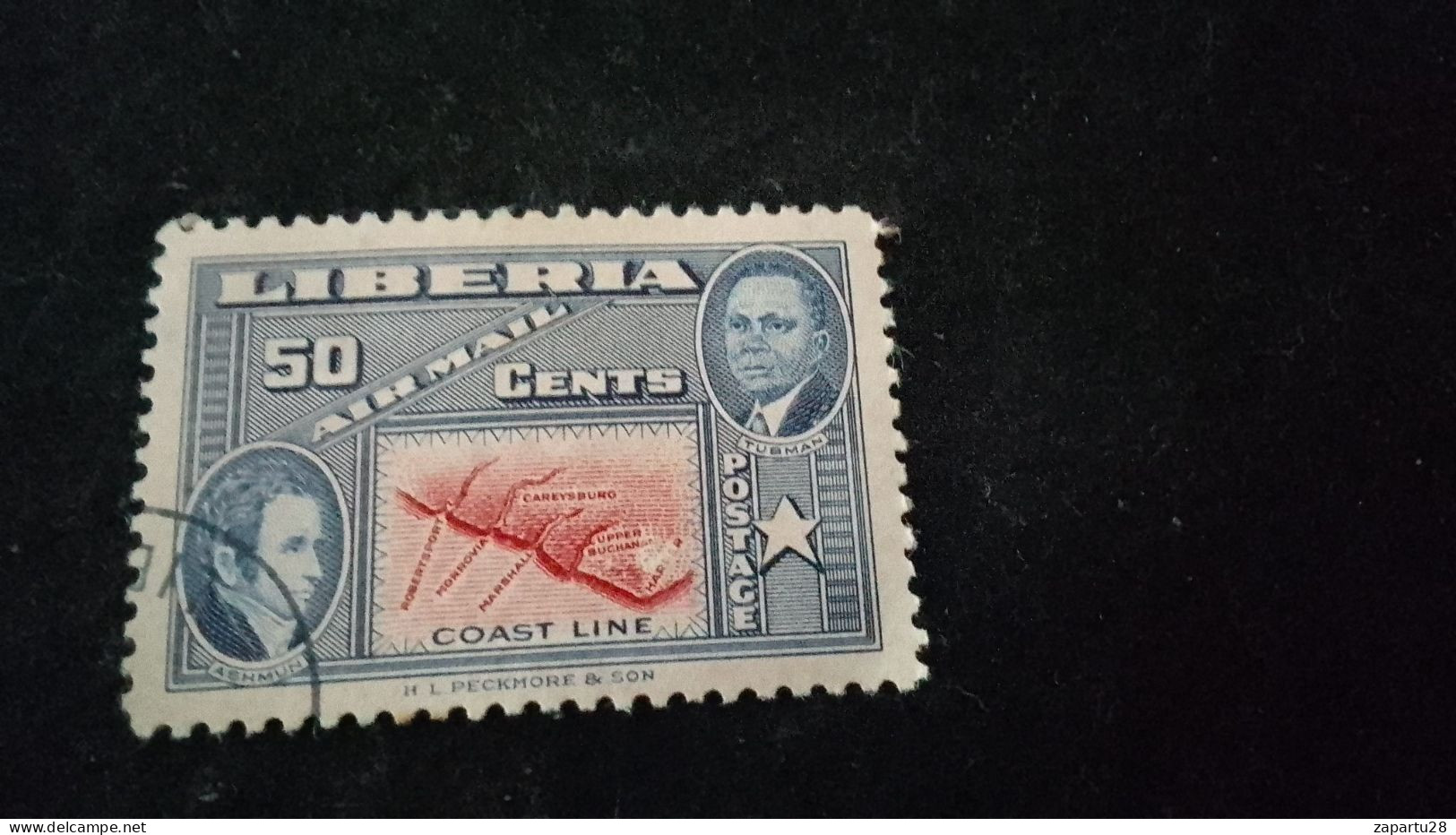 LİBERYA--1952   50  C      DAMGALI - Liberia