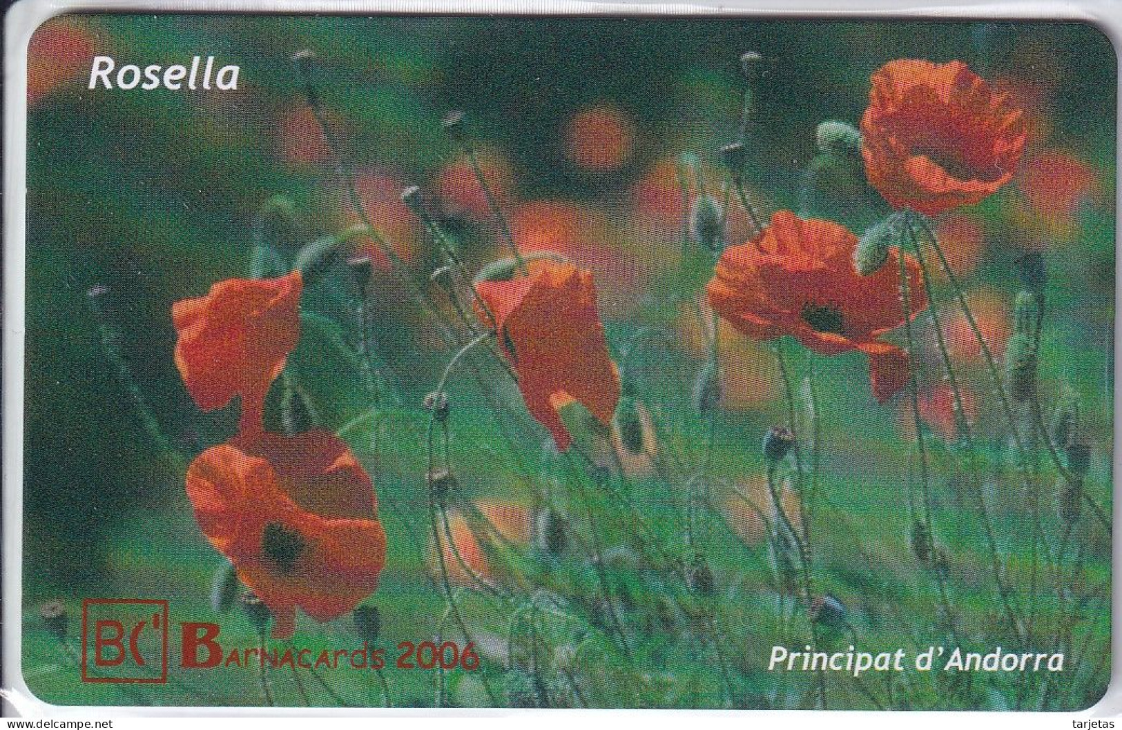 AND-152/a TARJETA DE ANDORRA DE LA ROSELLA CHIP BLANCO (FLOR-FLOWER) BARNACARDS 2006 - Andorre