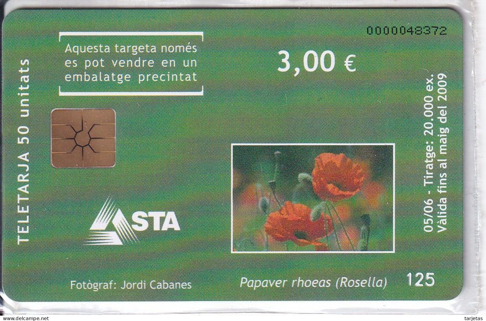 AND-152/a TARJETA DE ANDORRA DE LA ROSELLA CHIP BLANCO (FLOR-FLOWER) BARNACARDS 2006 - Andorra