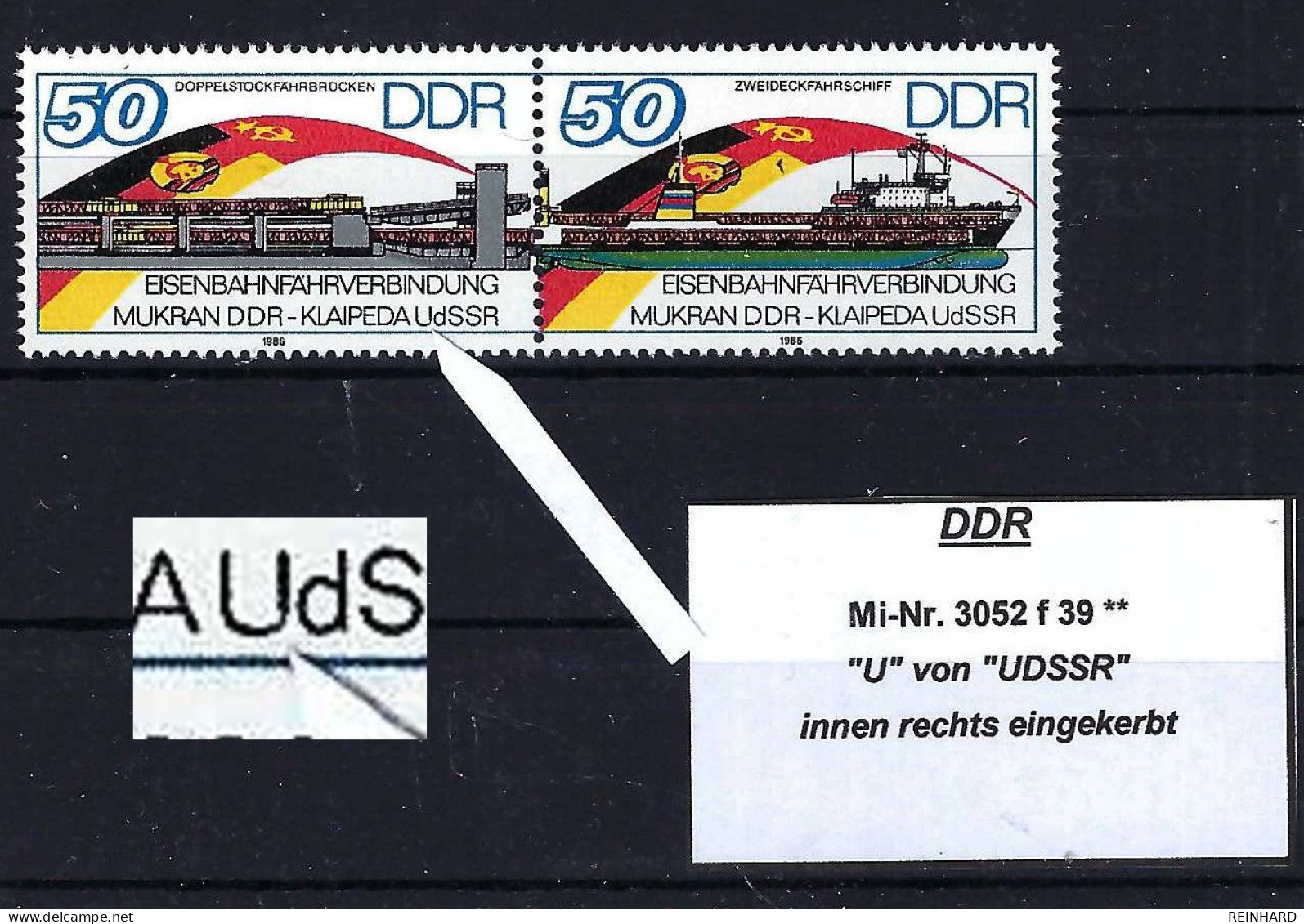 DDR Mi-Nr. 3052 F 39 Plattenfehler Postfrisch - Siehe Beschreibung Und Bild - Variétés Et Curiosités