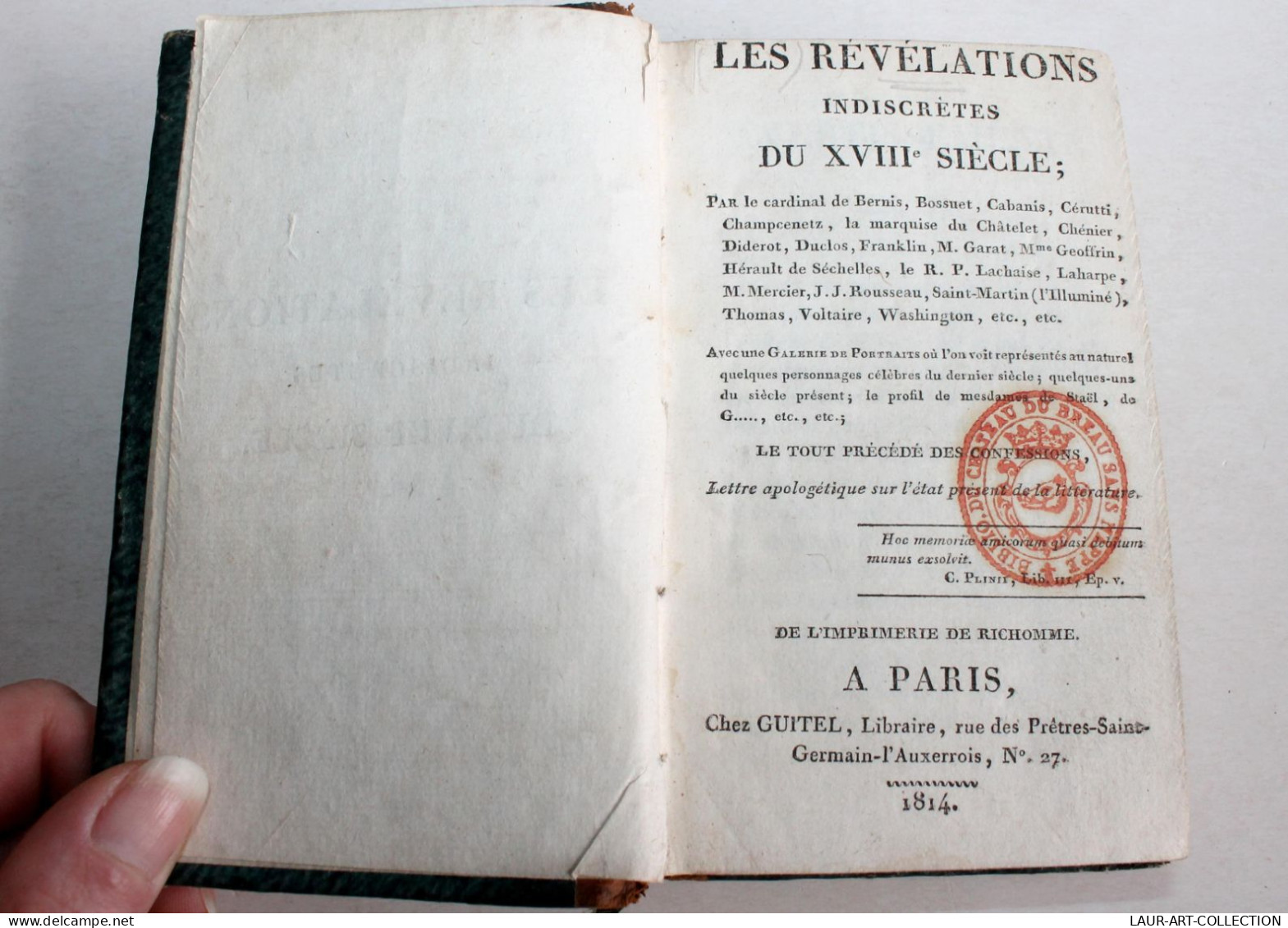 LES REVELATIONS INDISCRETES DU XVIIIe SIECLE Par BERNIS BOSSUET... 1814 GUITEL / ANCIEN LIVRE XVIIIe SIECLE (1803.133) - 1701-1800