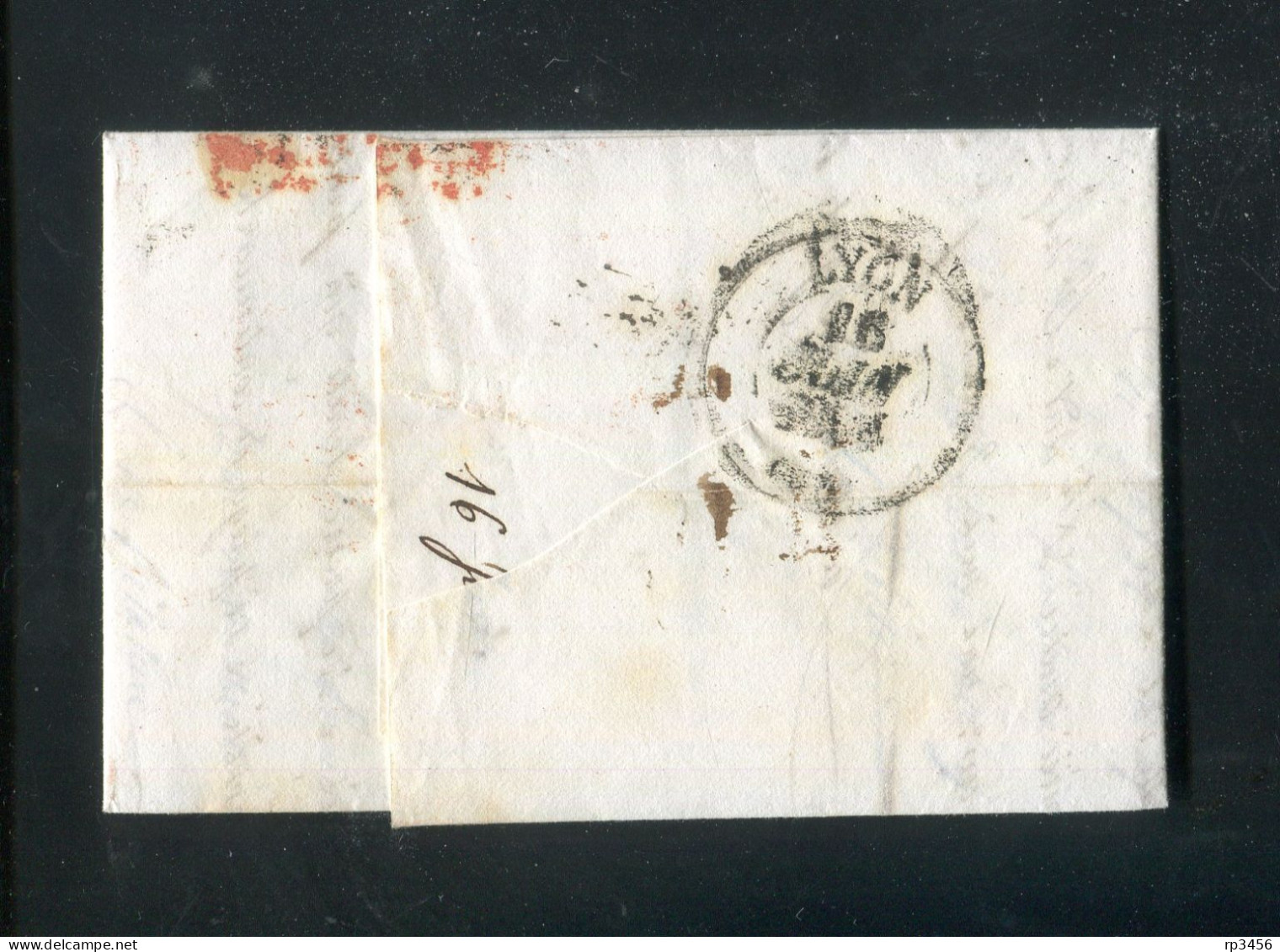 "ITALIEN" 1814, Vorphila-Transit-Brief Mit L2 "GENOVA", Transitstempel, Nach Lyon (R1126) - ...-1850 Préphilatélie