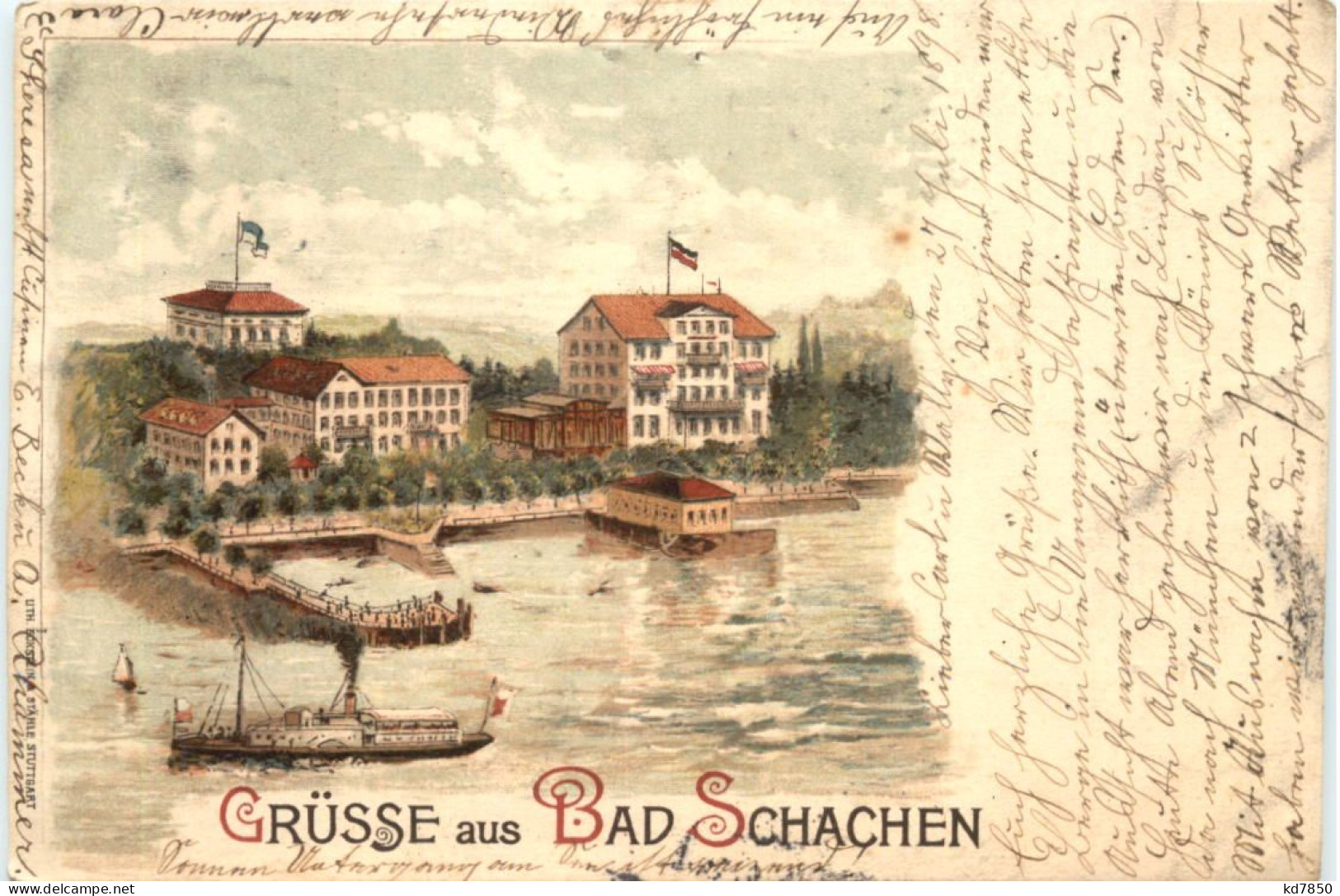 Gruss Aus Bad Schachen - Litho - Lindau A. Bodensee