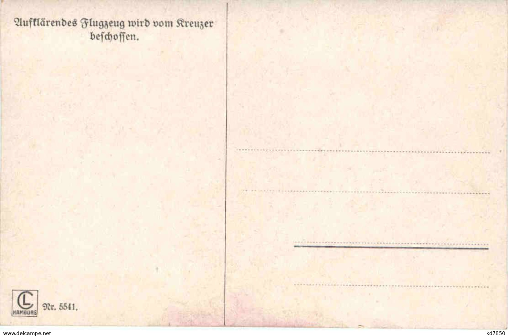 Aufklärendes Flugzeug Wird Vom Kreuzer Beschossen - 1914-1918: 1a Guerra