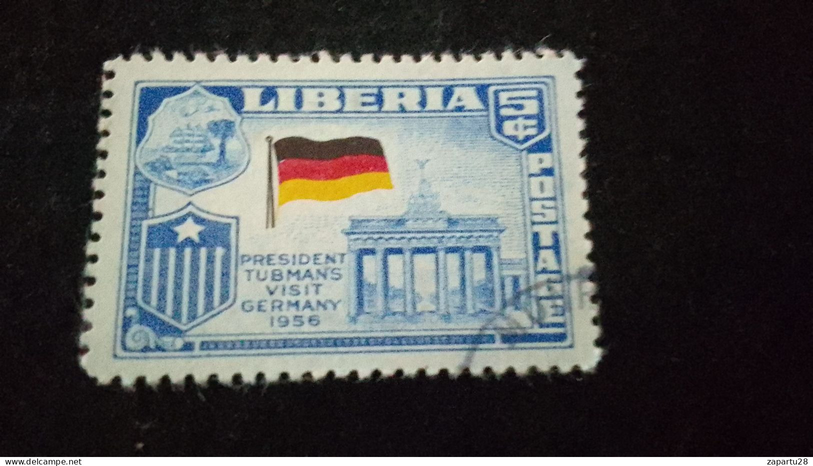 LİBERYA--1952   5 C      DAMGALI - Liberia