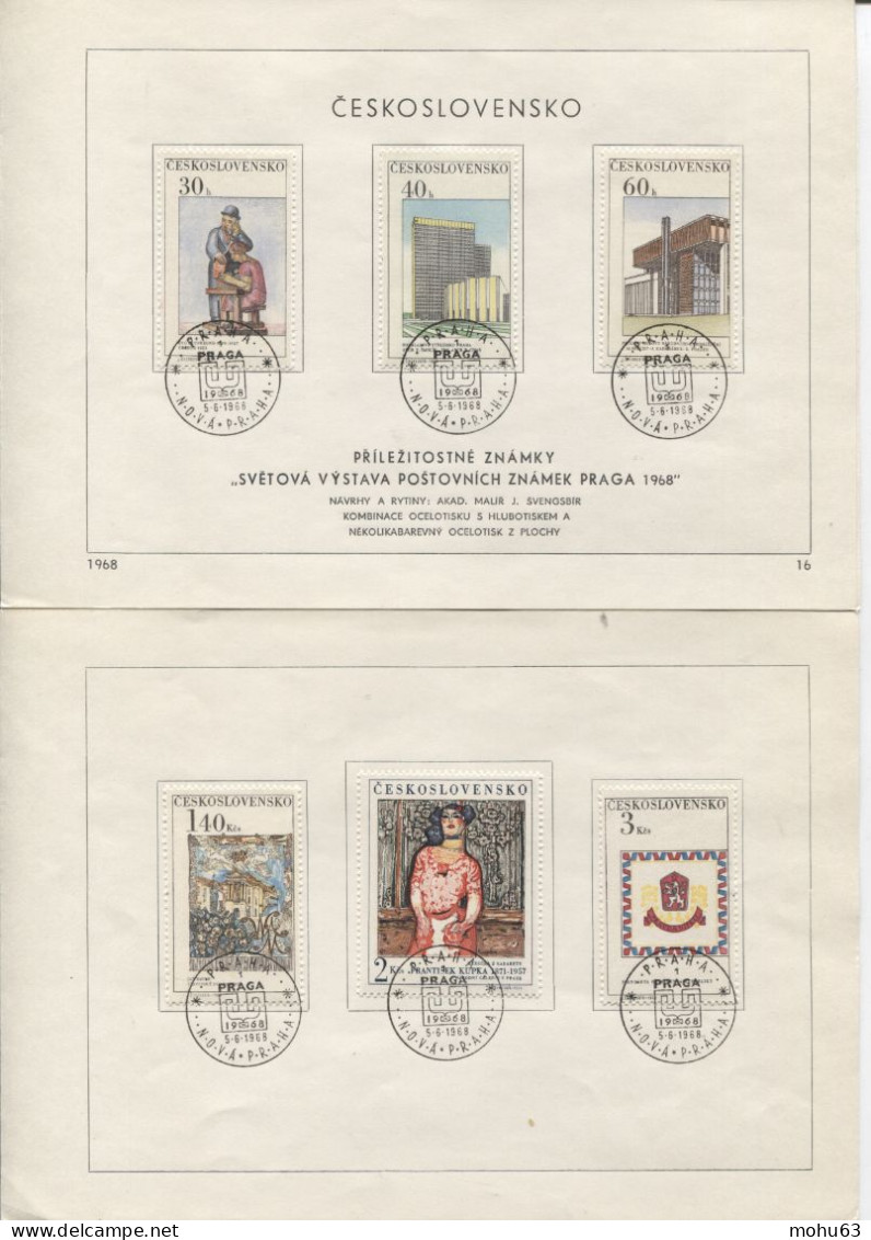 Tschechoslowakei # 1792-7 Ersttagsblatt Bauwerke,Frantisek Kupka Nationalgalerie Uz '1' - Storia Postale