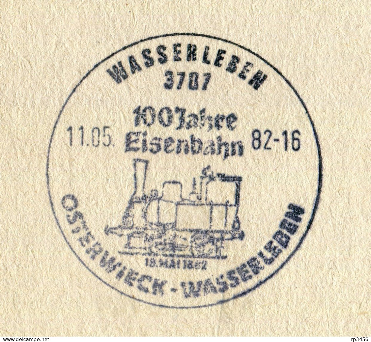 "DDR" 1982, SSt. "WASSENLEBEN, 100 Jahre Eisenbahn (Abb. Lokomotive)" Auf Postkarte (R1130) - Lettres & Documents