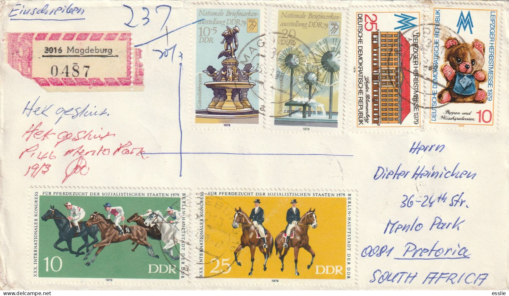 Germany DDR Einschreiben Registered Cover - 1977 1979 - Leipzig Autumn Fair National Exhibition Horse Breeding Kleist - Lettres & Documents