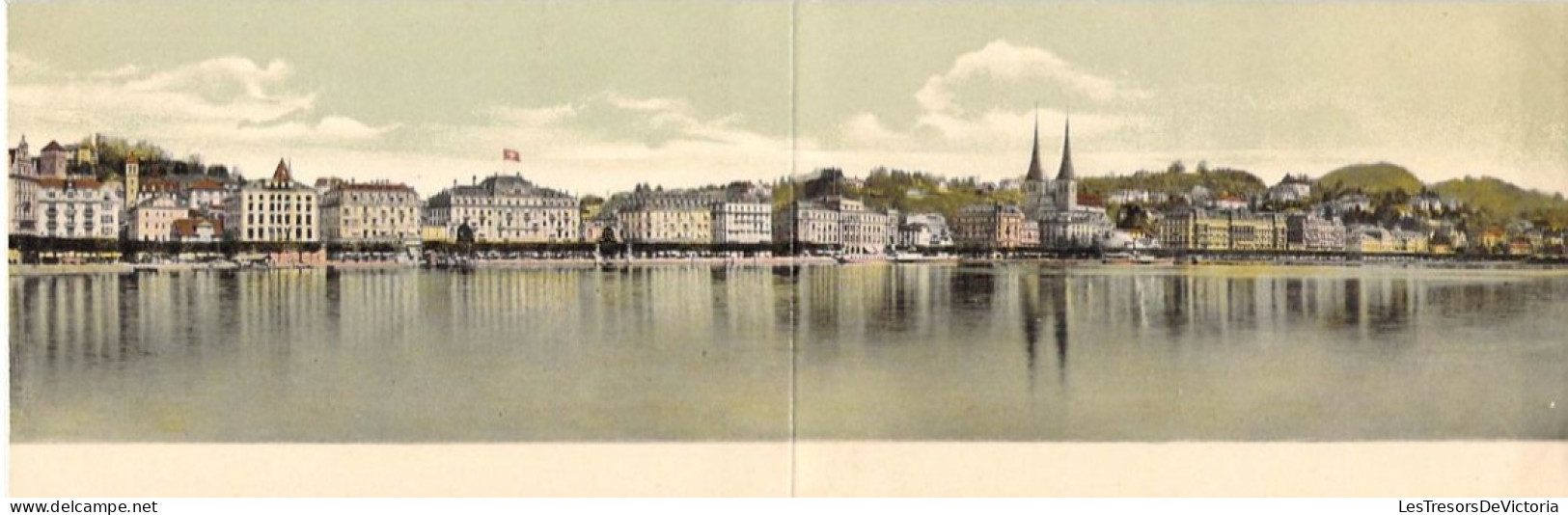 Suisse - Luzerne - Panorama Von Luzern - Quadruple Carte Séparée En Deux - Colorisé - Carte Postale Ancienne - Lucerna