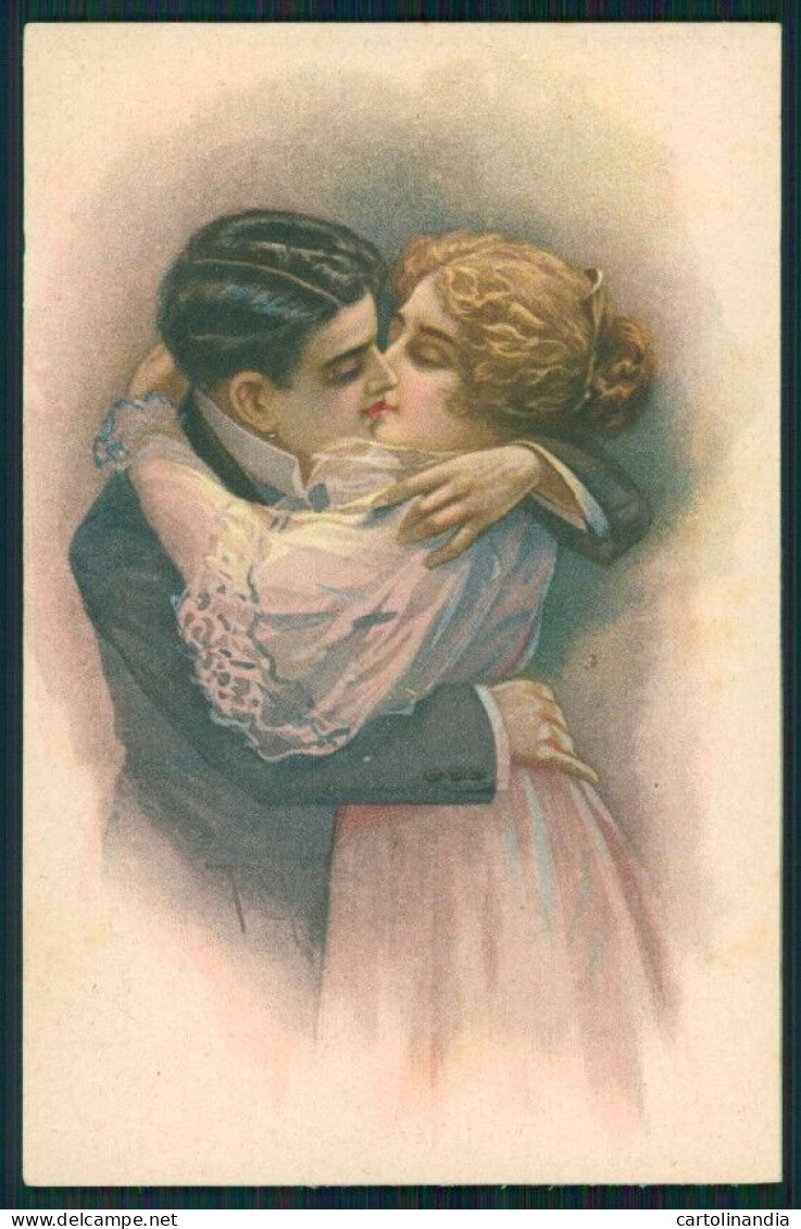 Artist Signed San Marco Kiss Romantic Couple Serie 2023 Cartolina XP9873 - Autres & Non Classés