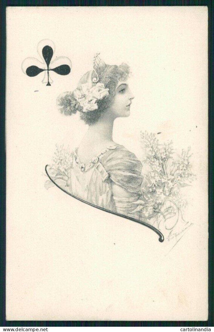 Artist Signed Playing Cards Lady Serie 870 Postcard TC2500 - Autres & Non Classés