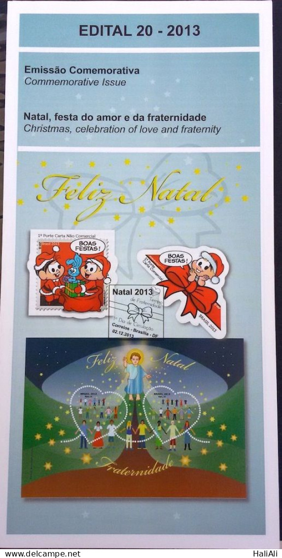 Brochure Brazil Edital 2013 20 Christmas Religion Turma Da Monica Without Stamp - Cartas & Documentos