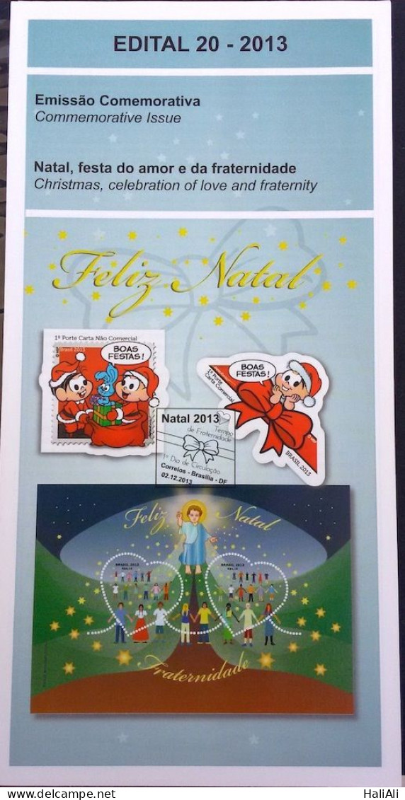 Brochure Brazil Edital 2013 20 Christmas Religion Turma Da Monica Without Stamp - Lettres & Documents