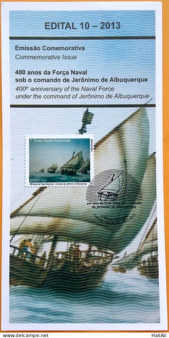 Brochure Brazil Edital 2013 10 Military Naval Force Ship Without Stamp - Covers & Documents