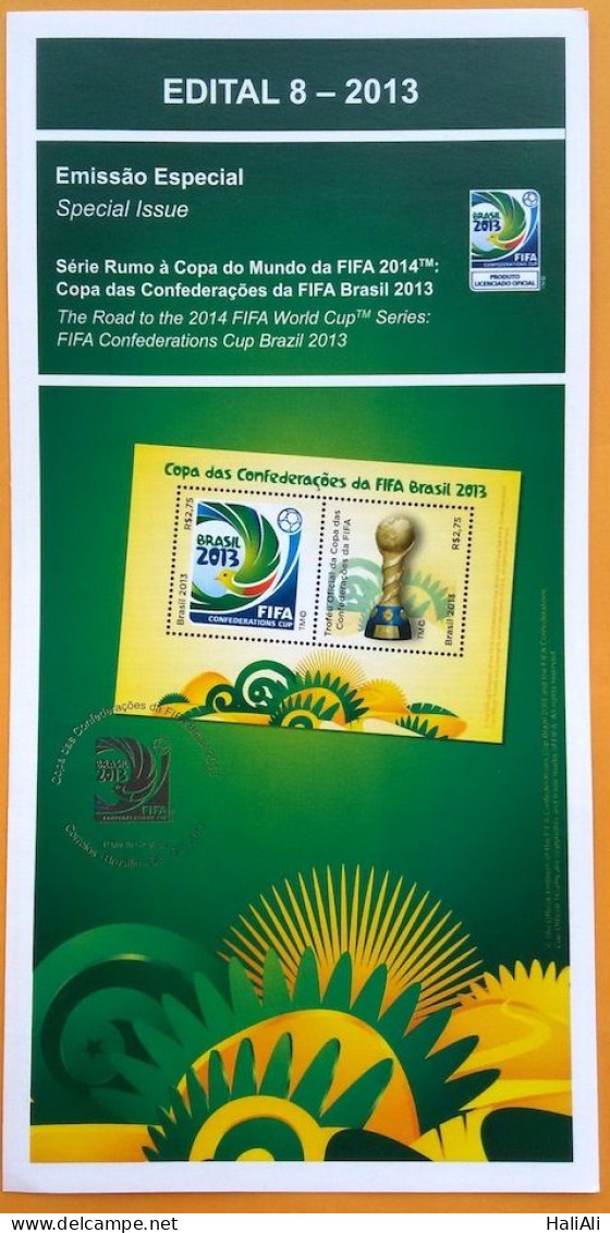 Brochure Brazil Edital 2013 08 FIFA Football World Cup Without Stamp - Storia Postale