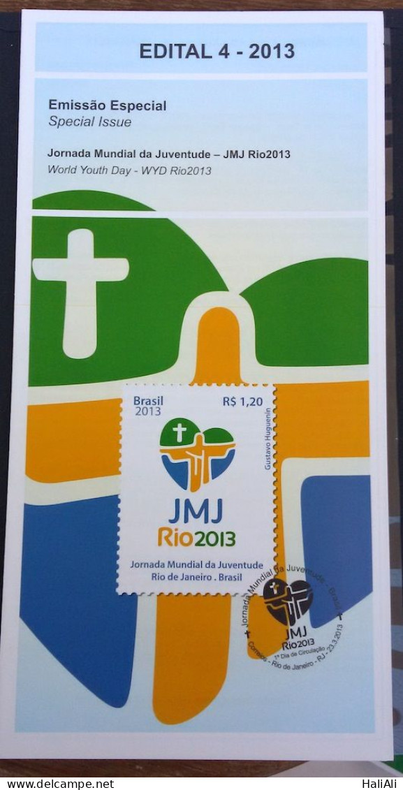 Brochure Brazil Edital 2013 04 World Youth Day WYD Religion Without Stamp - Covers & Documents