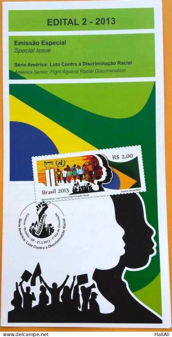 Brochure Brazil Edital 2013 02 Racial Discrimination Law Justice Without Stamp - Cartas & Documentos