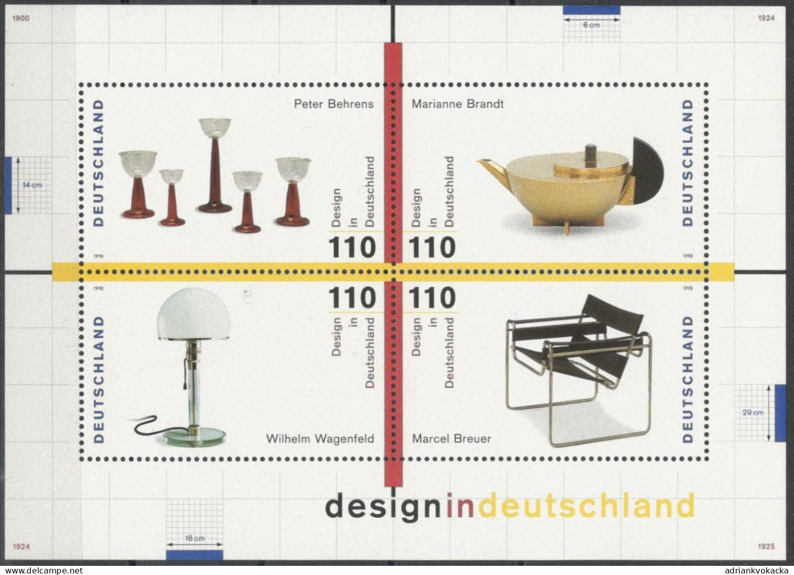 Germany - Contemporary Design, Clean Block Mi:DE BL45 (1998) - Neufs