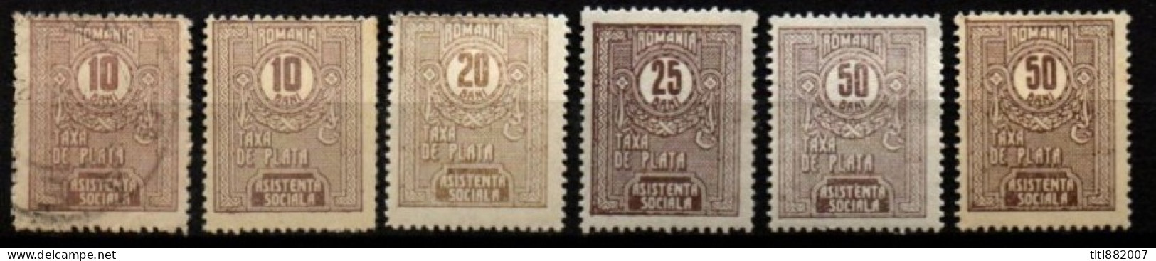 ROUMANIE    -   Taxe  -    1922 / 26  . LOT   Asistenta Sociala. - Port Dû (Taxe)