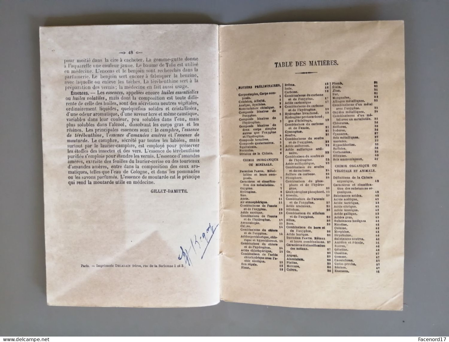 Bibliothèque Usuelle De L'instruction Primaire N°44 Chimie Par Gillet-Damitte 1893 - 6-12 Ans