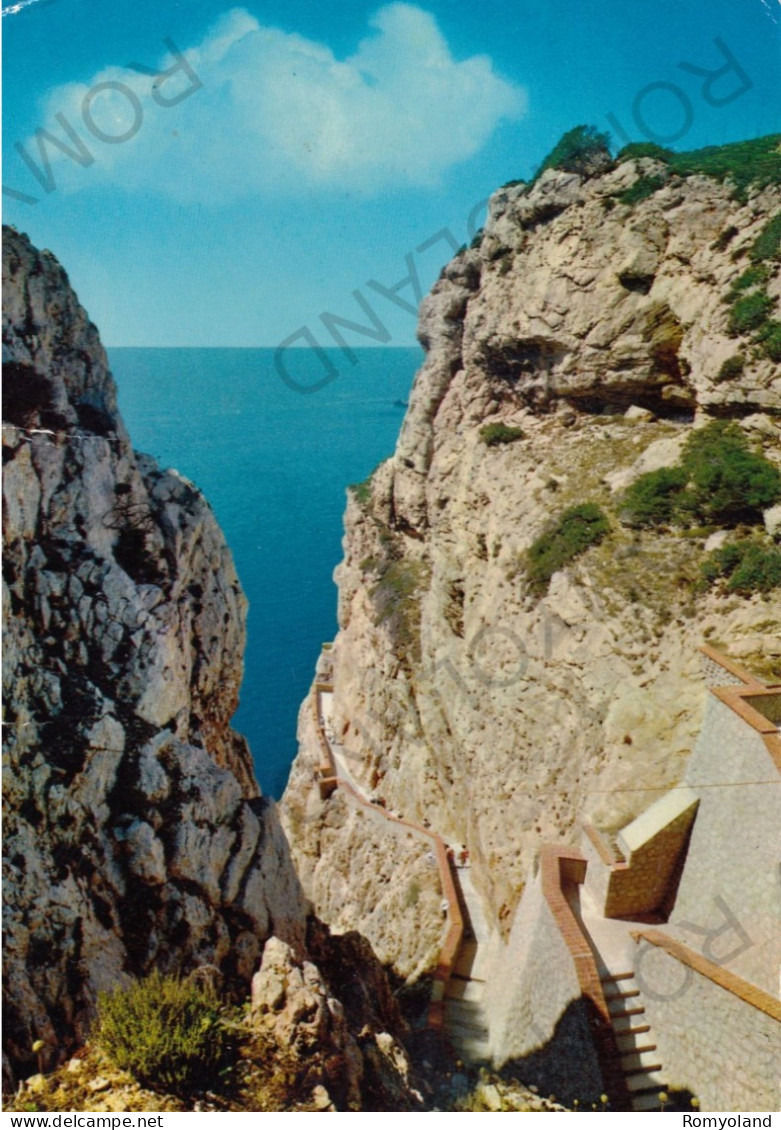 CARTOLINA  C8 ALGHERO,SASSARI,SARDEGNA-ESCALA DEL CABIROL-STORIA,MEMORIA,CULTURA,RELIGIONE,BELLA ITALIA,VIAGGIATA 1978 - Sassari