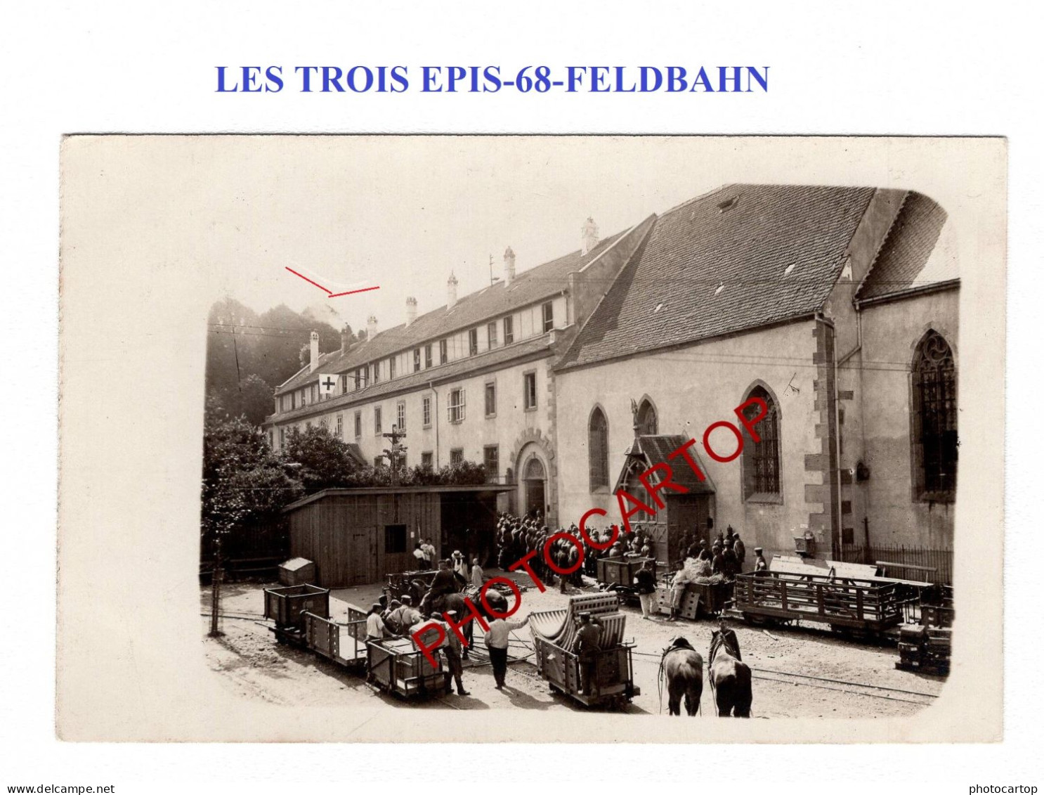 LES TROIS EPIS-FELDBAHN-Förderbahn Drei-Ähren-Uhlhorst-CHAPELLE-CARTE PHOTO Allemande-GUERRE 14-18-1 WK-Militaria- - Trois-Epis