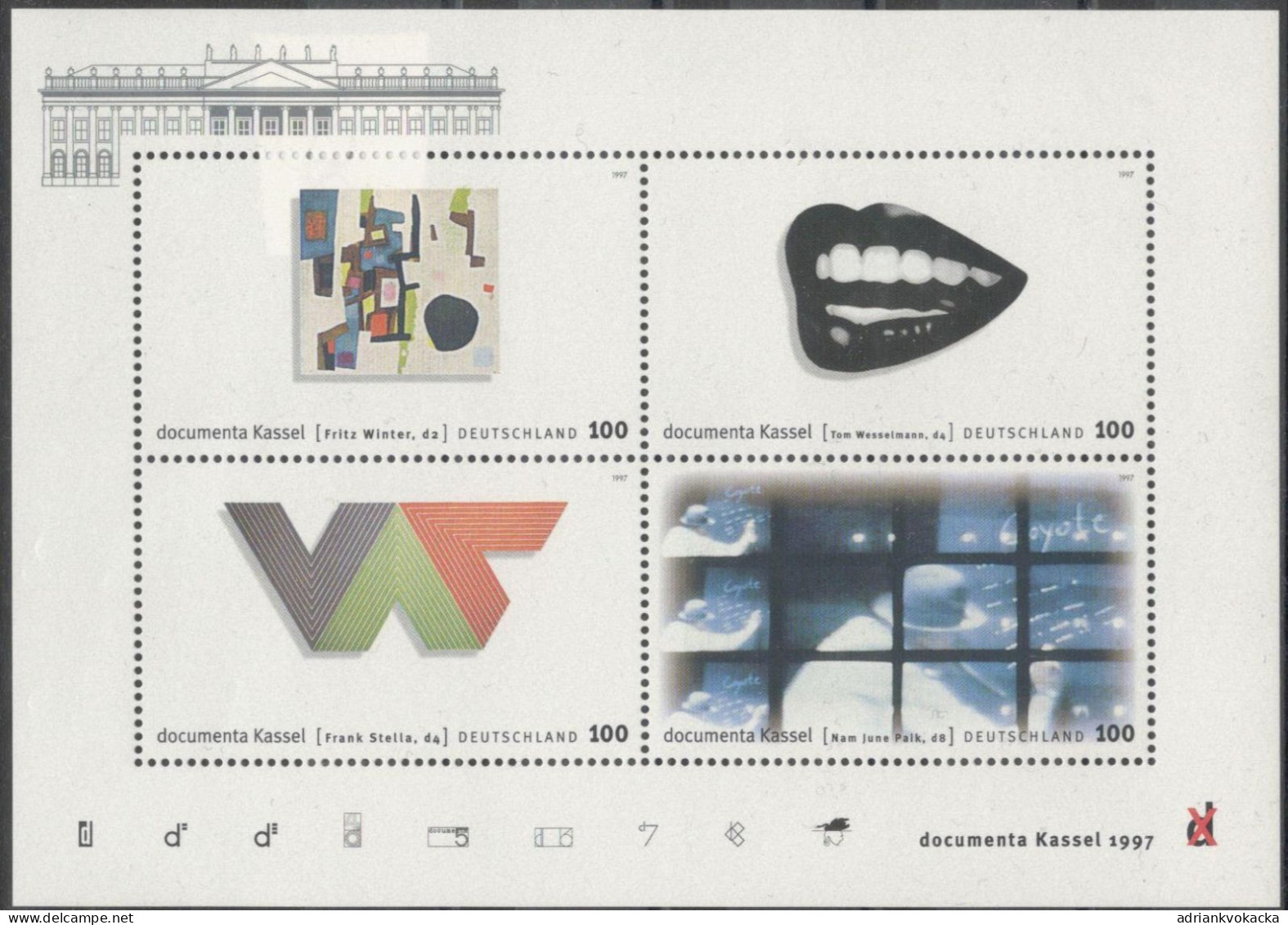 Germany - ART (10th Exhibition Of Modern Art "Documenta", Kassel), Clean Block Mi:DE BL39 (1997) - Unused Stamps